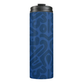 Botella térmica del patrón azul