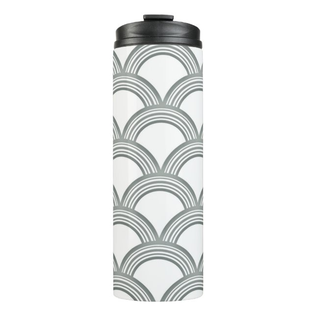 Botella Térmica Gris de Círculos Concéntricos Art  (Anverso)