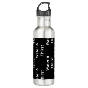 Botella vertical de agua negra personalizada