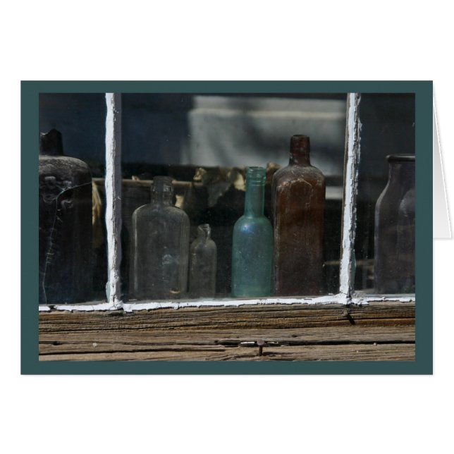 Botellas antiguas, Bodie CA - Tarjeta (Anverso (Horizontal))