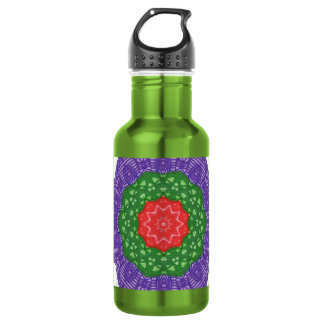 Botellas caleidoscopio de bolas rojas verdes y mor