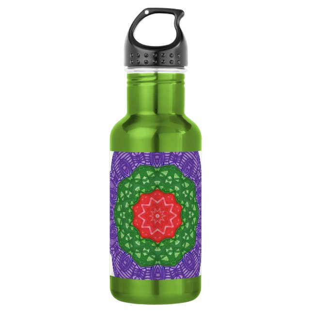 Botellas caleidoscopio de bolas rojas verdes y mor (Anverso)