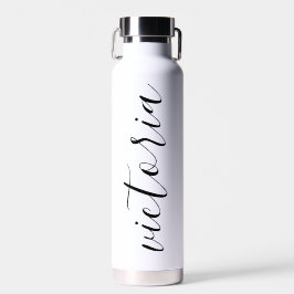 Botellas de agua con letra cursiva monograma | Bla