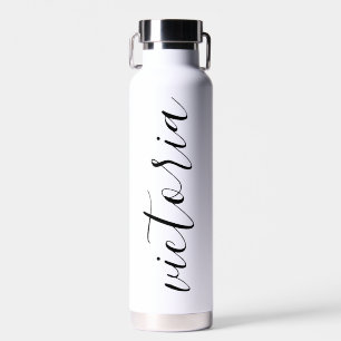 Botellas de agua con letra cursiva monograma   Bla