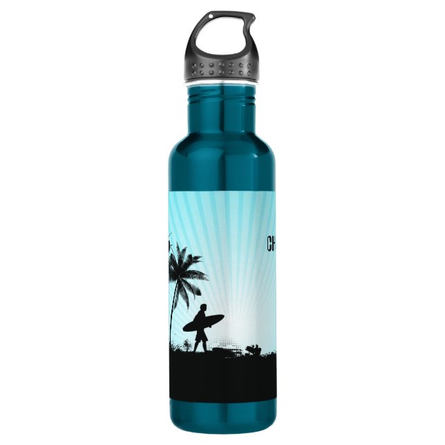 Botellas de agua con nombre propio Beach Surfer (Anverso)