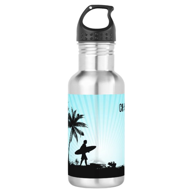 Botellas de agua con nombre propio Beach Surfer (Anverso)