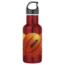 Botellas de agua con nombre propio de baloncesto