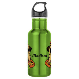 Botellas de agua con nombre propio Pizza Pug