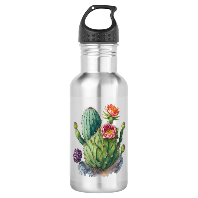 Botellas de agua de acero inoxidable de Cactus flo (Anverso)