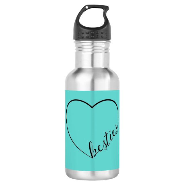 Botellas de agua de acero inoxidable turquesa Best (Anverso)