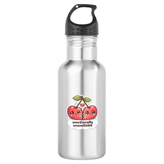 Botellas de agua de cereza emocionalmente rojas (Anverso)