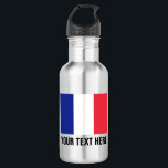 Botellas de agua de la bandera francesa personaliz<br><div class="desc">Botellas de agua de acero inoxidable con bandera francesa personalizada. Botella de agua metalizado brillante personalizado en muchos colores. Ideal para los equipos deportivos y las actividades al aire libre. es decir, baloncesto, béisbol, fútbol, tenis, fútbol, voleibol, caminatas, camping, correr, pista y campo, viajes, etc. Personalice con su propio nombre,...</div>