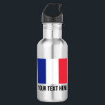 Botellas de agua de la bandera francesa personaliz<br><div class="desc">Botellas de agua de acero inoxidable con bandera francesa personalizada. Botella de agua metalizado brillante personalizado en muchos colores. Ideal para los equipos deportivos y las actividades al aire libre. es decir, baloncesto, béisbol, fútbol, tenis, fútbol, voleibol, caminatas, camping, correr, pista y campo, viajes, etc. Personalice con su propio nombre,...</div>