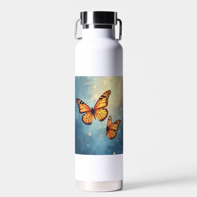 Botellas de agua de mariposa brillante (Delantero)