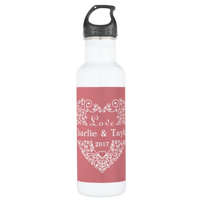 Botellas de agua de texto de personalizado cardíac (Anverso)