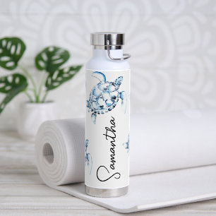 Botellas de agua reutilizables con tema de tortuga