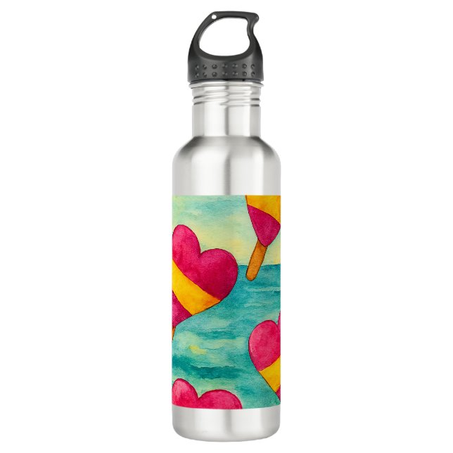 Botellas de agua y tazas de viaje helados (Anverso)