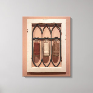 Botellas de arena de vidrio arte en pared