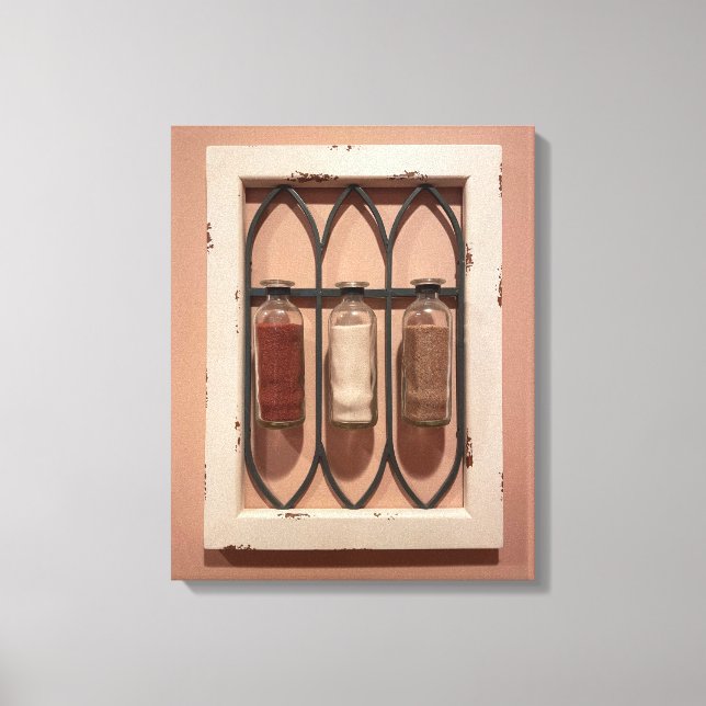 Botellas de arena de vidrio arte en pared (Anverso)