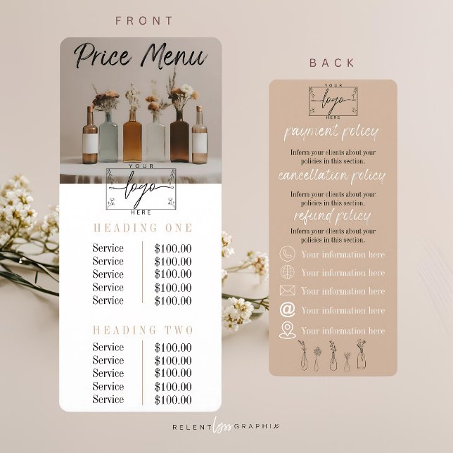 Botellas de Boho | Flores | Menú de precios y dire (Subido por el creador)