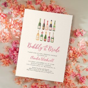Botellas de champán burbujeantes Invitación a la d