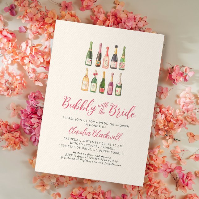 Botellas de champán burbujeantes Invitación a la d (Subido por el creador)