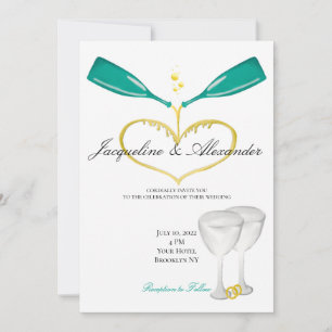 Botellas de champán invitaciones temáticas Bodas