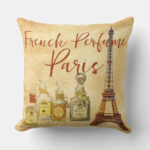 Botellas de época Perfume francesas Cojín decorati