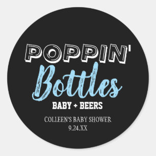 Botellas de Poppin Boy Pegatinas de Baby Shower