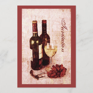 Botellas de vino con invitación a la uva