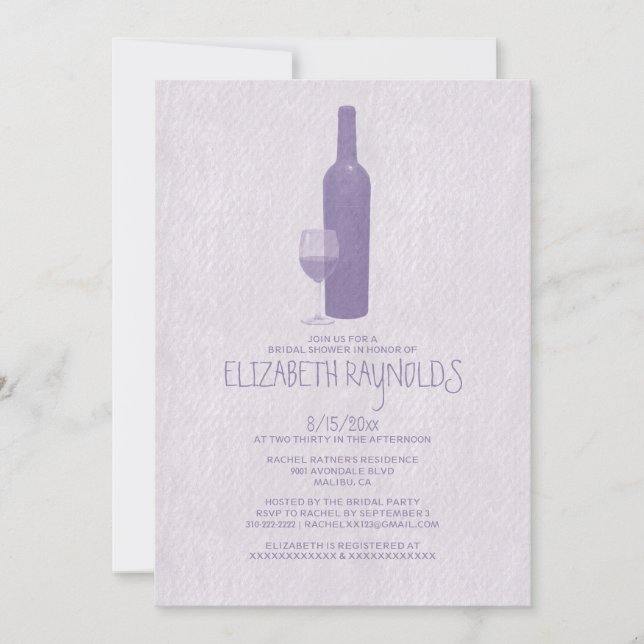 Botellas de vino formales Invitaciones a ducha de  (Anverso)