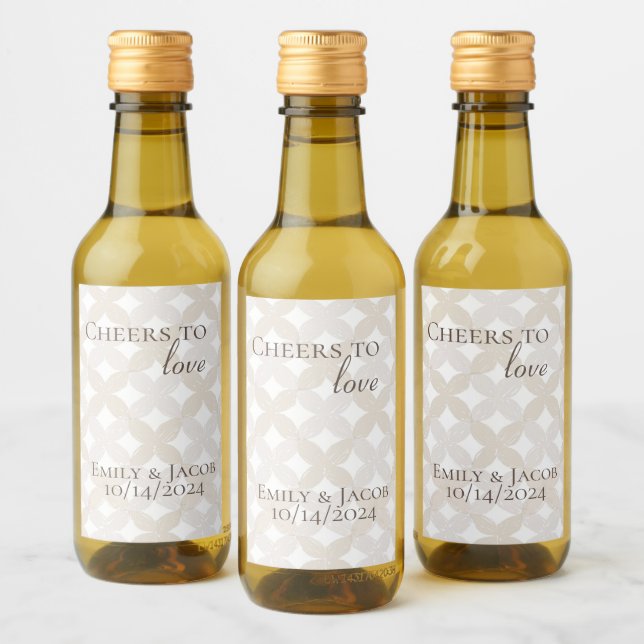 Botellas de vino mini Boho Cheers al AMOR  (Botellas)