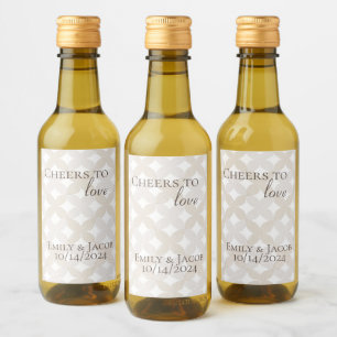 Botellas de vino mini Boho Salud por el AMOR 
