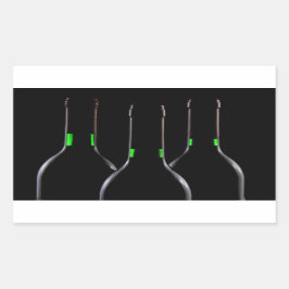Botellas de vino Pegatina rectangular negro