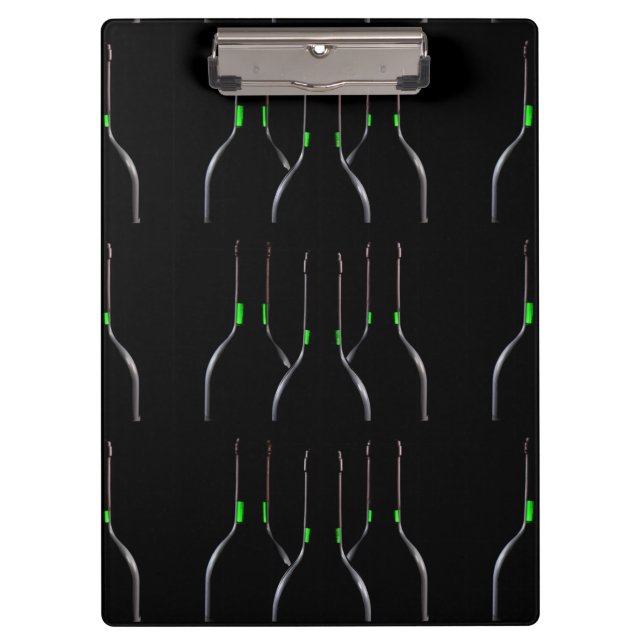 Botellas de vino Portapapeles negro (Anverso)