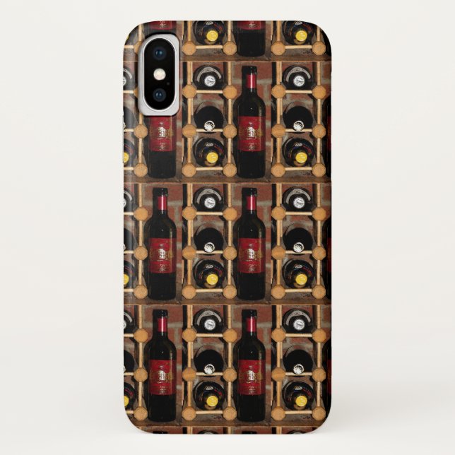 Botellas de vino rojo y negro en Funda para iPhone (Reverso)