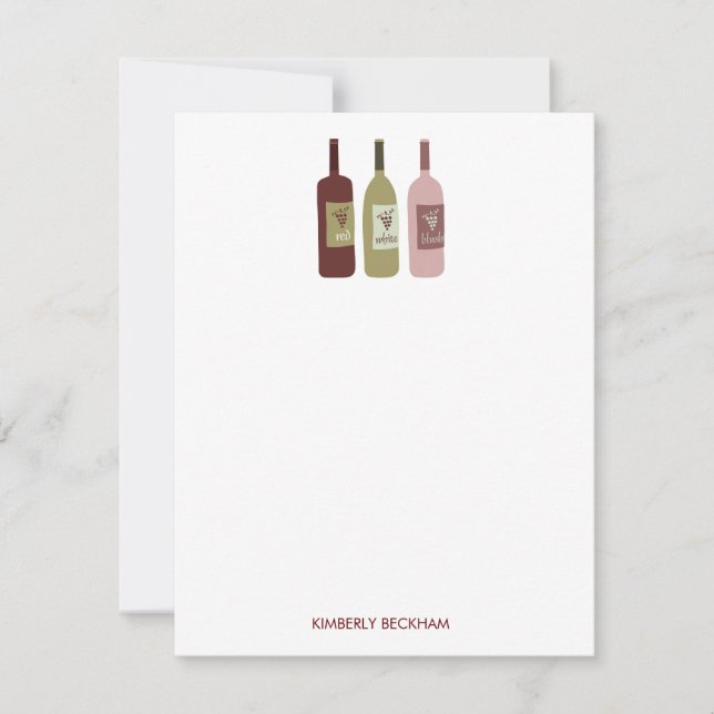 Botellas de vino Tarjetas de notas de estacionamie (Anverso)