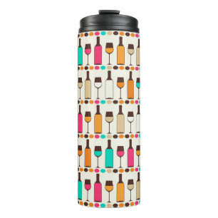 Botellas de vino y vasos retro