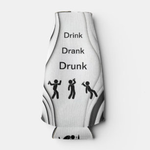 Botellas “Drink, Drank, Drunk” Koozie Enfriador de Botella