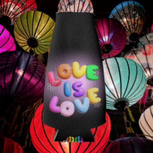 Botellas Enfriador de Botella Arcoíris 3D "Love Is Love"