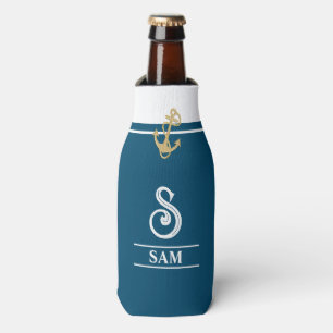 Botellas Enfriador de Botella con Monograma Náutico Aqua