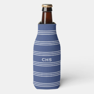Botellas Enfriador de botella con rayas azules marinas y mo