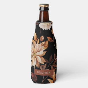 Botellas Enfriador de botella floral de otoño negro