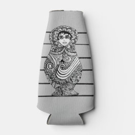 Botellas Enfriador de botella gris muñeca rusa