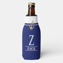 Botellas Enfriador de Botella Monogramado Azul Marino Náuti