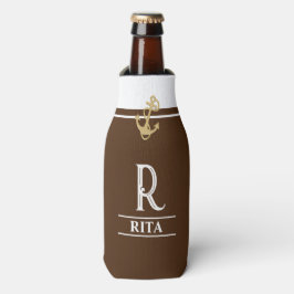 Botellas Enfriador de Botella Monogramado Marrón Náutico