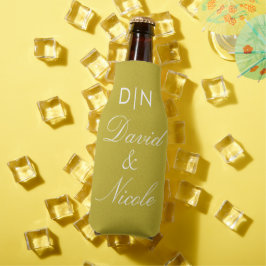 Botellas Enfriador de Lata de Texto Personalizado Amarillo