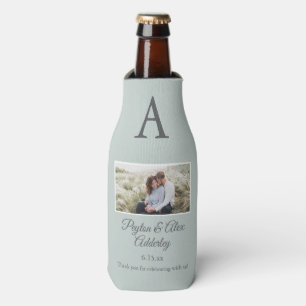 Botellas Favor de boda en verde salvia, enfriador de botell