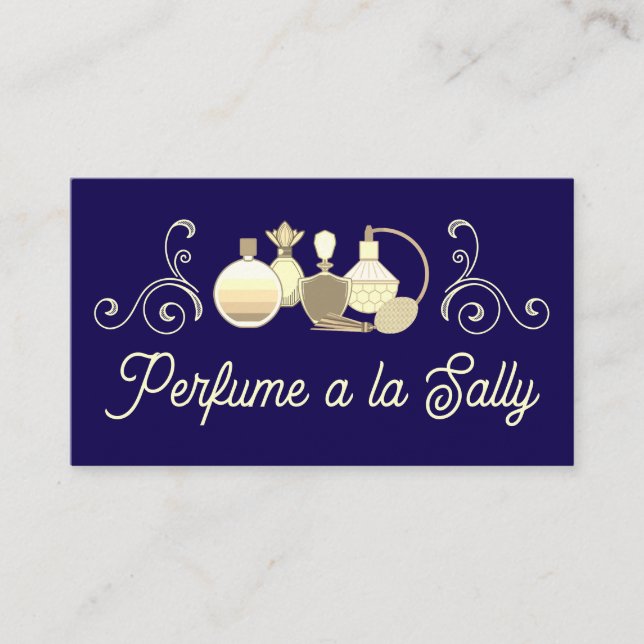 Botellas perfumes aroma tarjeta de visita de belle (Anverso)