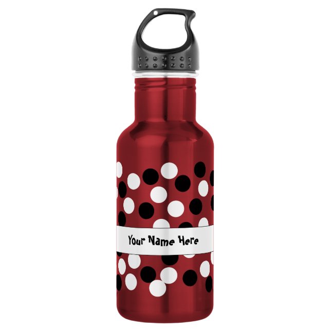 Botellas reutilizables de Punto de Polka Blanco y  (Anverso)